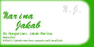 marina jakab business card
